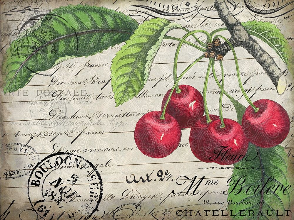 Vintage Cherries art print by Kimberly Allen for $57.95 CAD