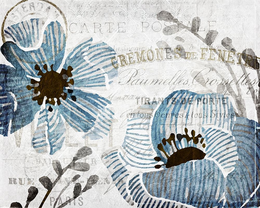 Soft Floral Blue 3 art print by Kimberly Allen for $57.95 CAD