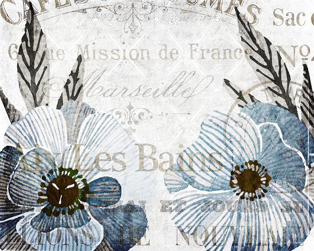 Soft Floral Blue 4 art print by Kimberly Allen for $57.95 CAD