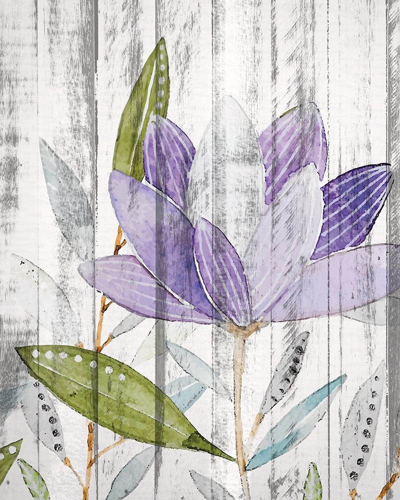 Purple Floral on Wood 2 art print by Kimberly Allen for $57.95 CAD