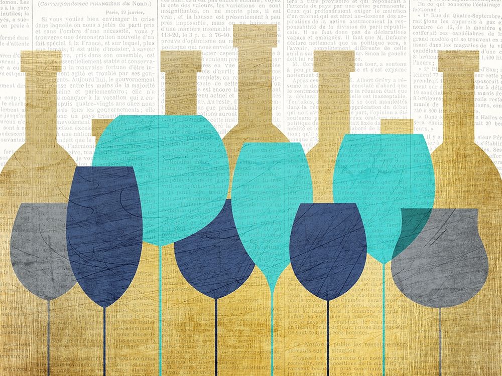 Glasses and Bottles art print by Kimberly Allen for $57.95 CAD