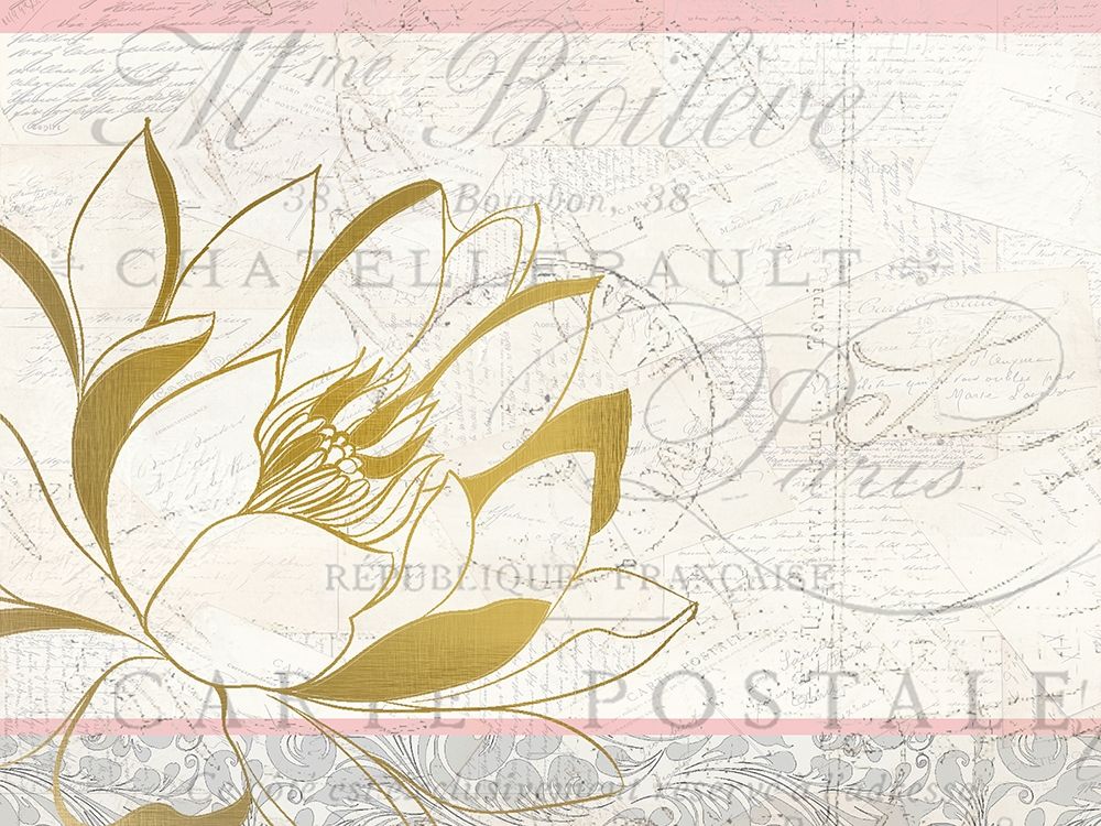 Pink and Gold Bloom 2 art print by Kimberly Allen for $57.95 CAD