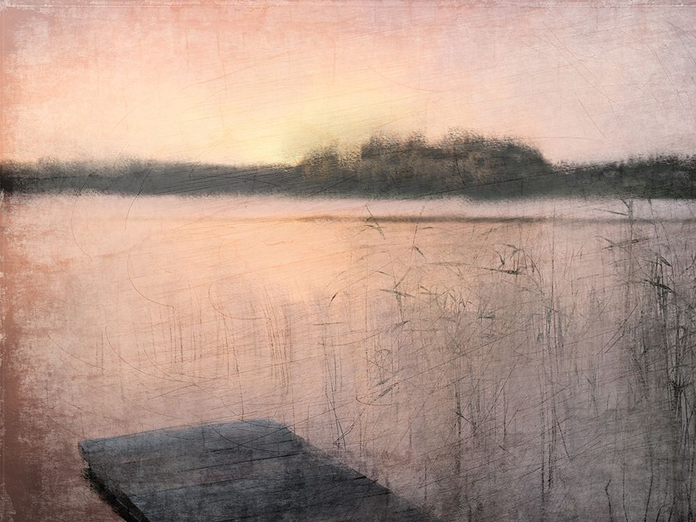 Pink Sunset at the Lake art print by Kimberly Allen for $57.95 CAD