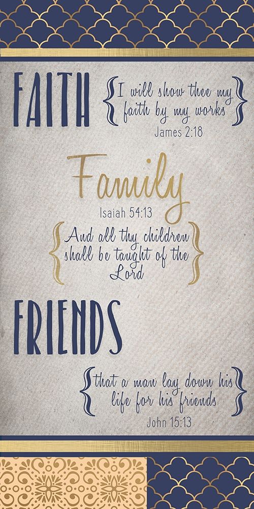 Faith Family Friends Indigo Gold v1 art print by Kimberly Allen for $57.95 CAD