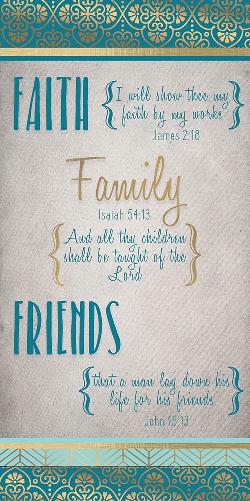 Faith Family Friends Teal Gold v2 art print by Kimberly Allen for $57.95 CAD