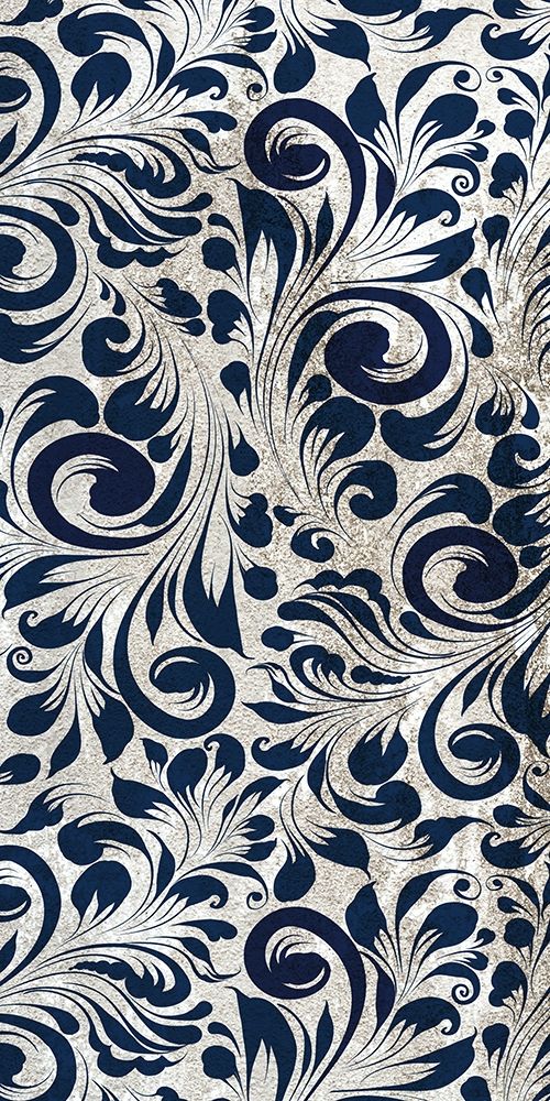 Indigo Damask Panel 1 art print by Kimberly Allen for $57.95 CAD