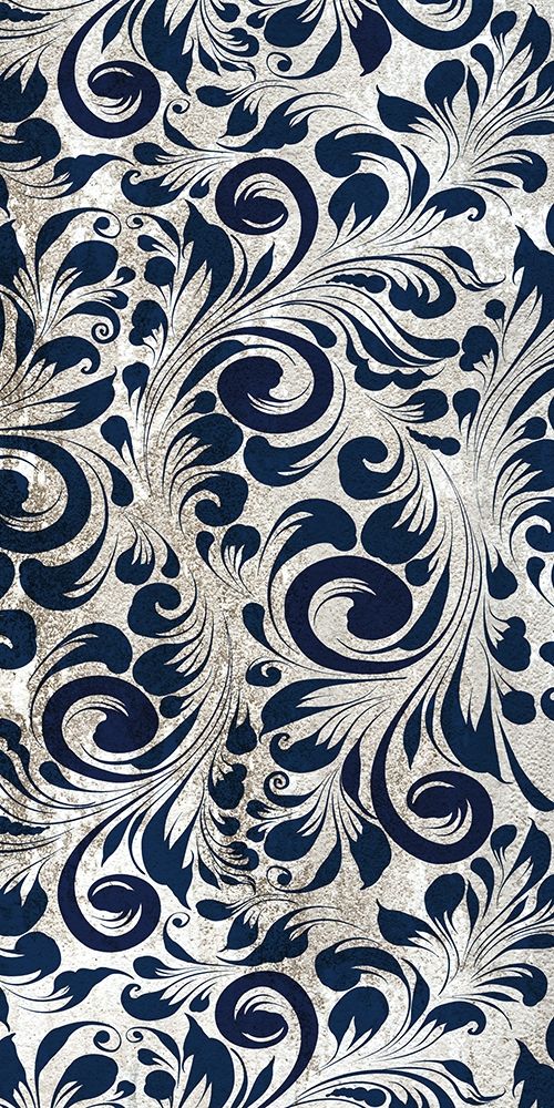 Indigo Damask Panel 2 art print by Kimberly Allen for $57.95 CAD