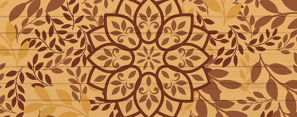Brown Mandala Leaves 1 art print by Kimberly Allen for $57.95 CAD