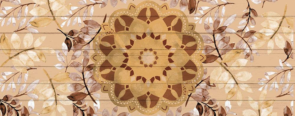 Brown Mandala Leaves 2 art print by Kimberly Allen for $57.95 CAD
