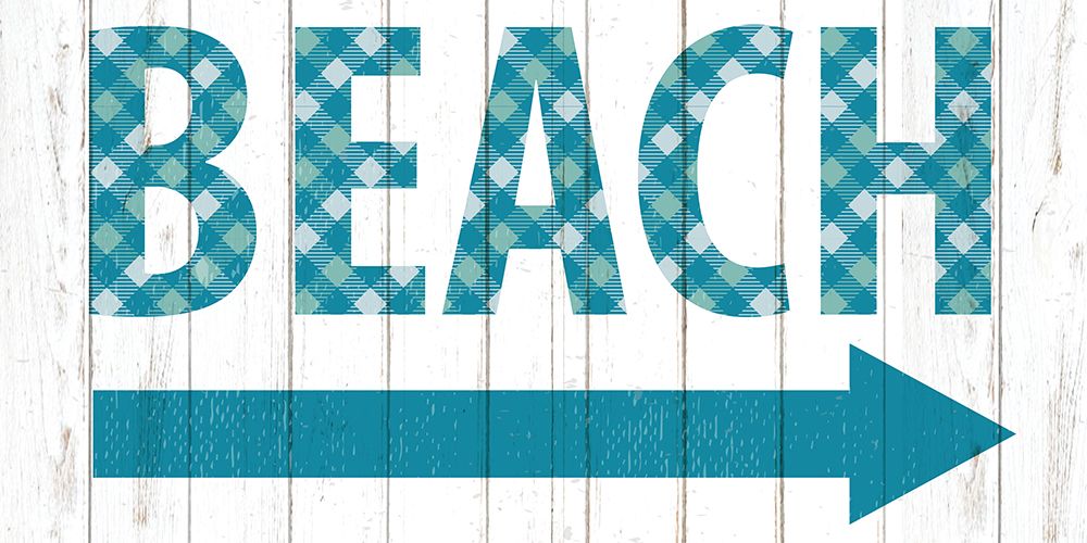 Beach Gingham Sign art print by Kimberly Allen for $57.95 CAD