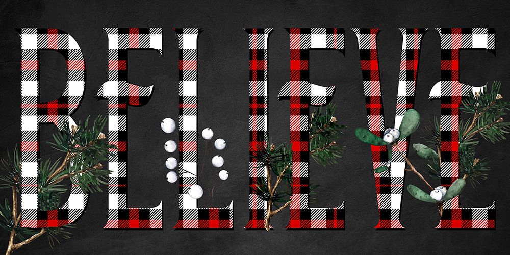 Believe Christmas Plaid art print by Kimberly Allen for $57.95 CAD