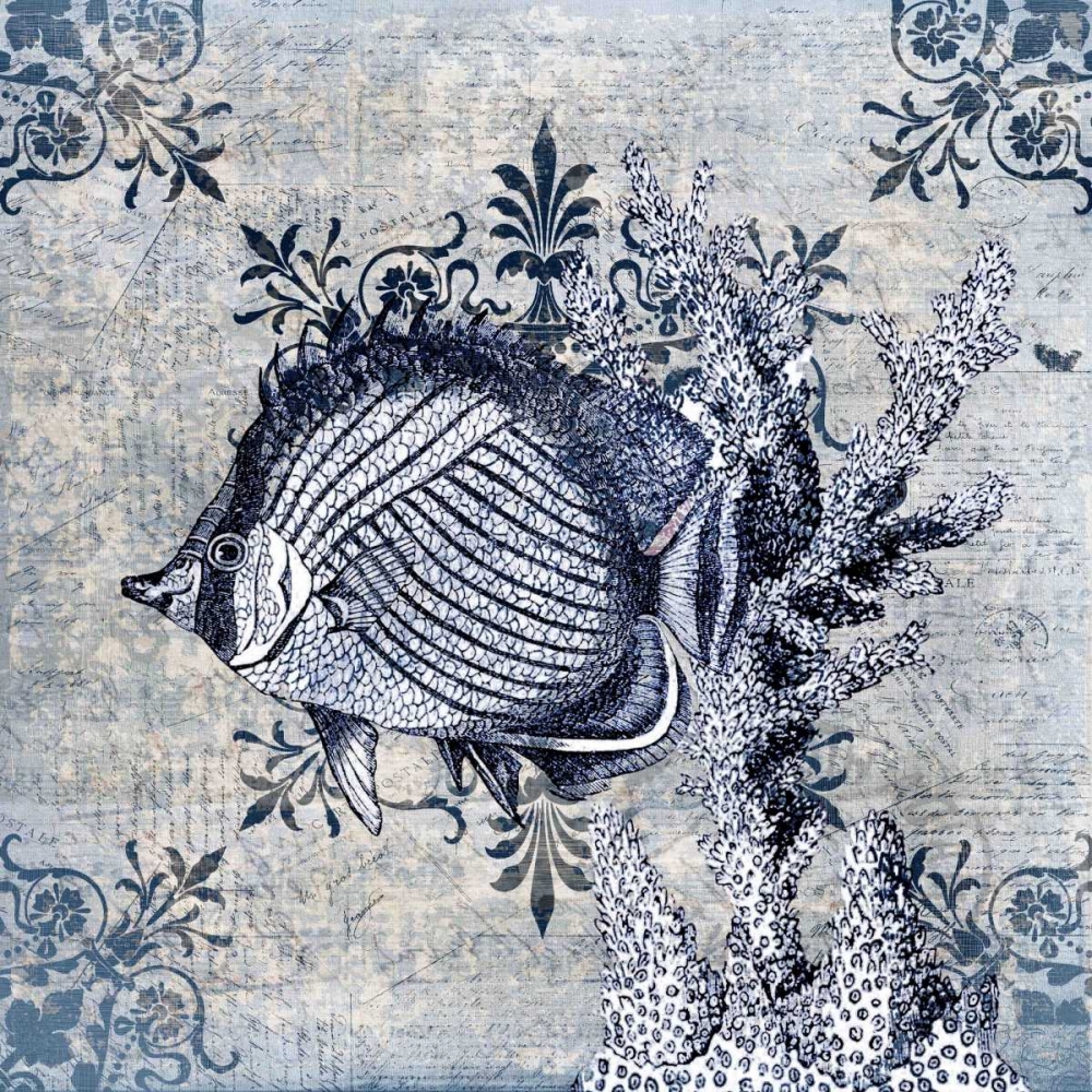 Marine Life Indigo 1 art print by Kimberly Allen for $57.95 CAD