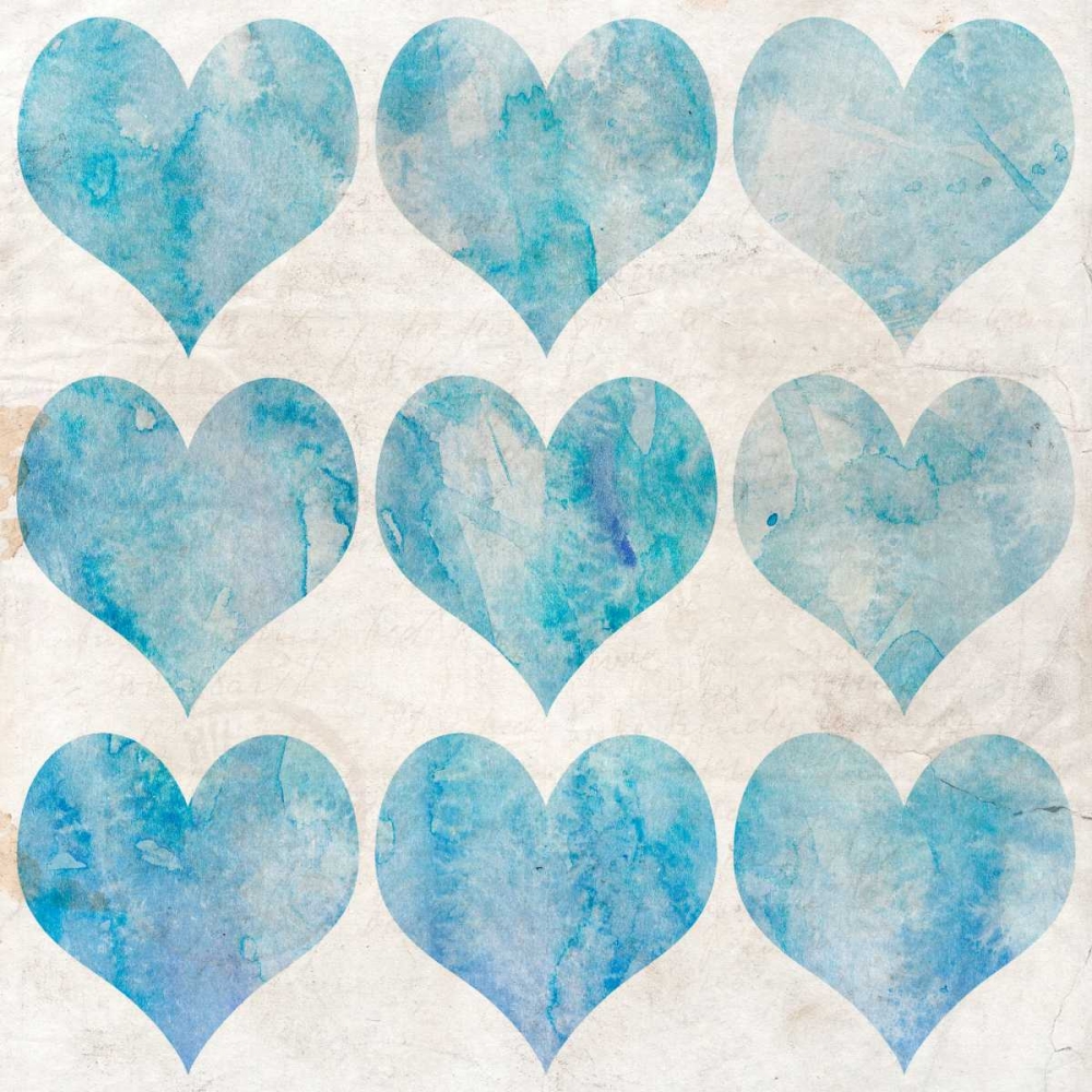 Watercolor Hearts 1 art print by Kimberly Allen for $57.95 CAD