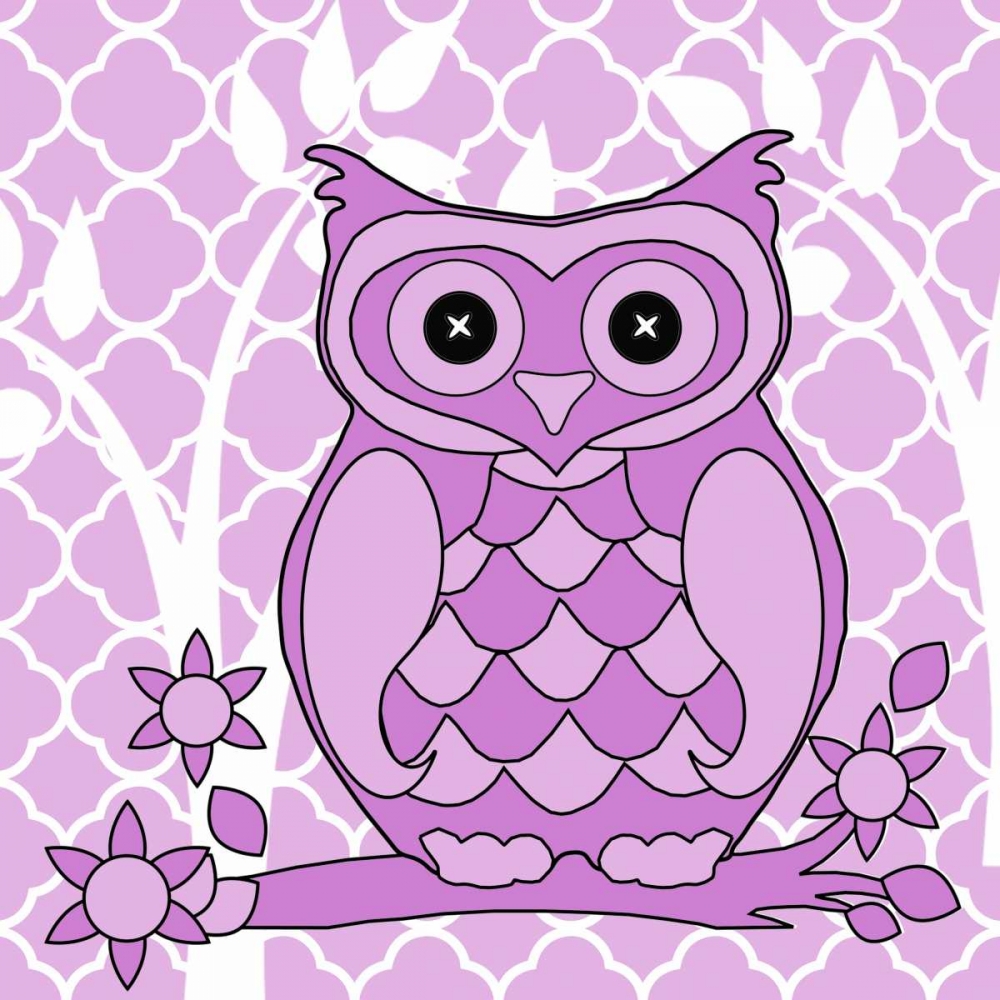 Lilac Patterened Owl art print by Kimberly Allen for $57.95 CAD