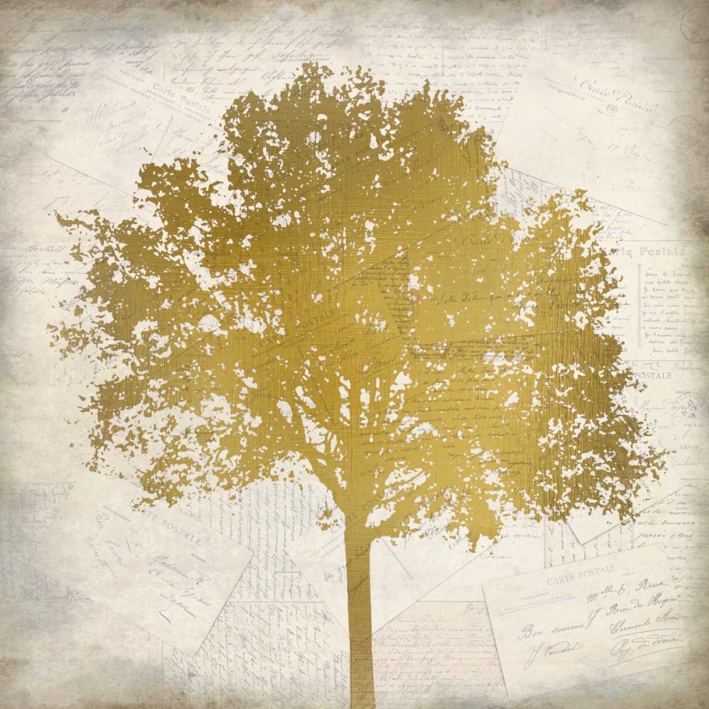 Tree Silhouette Gold 3 art print by Kimberly Allen for $57.95 CAD