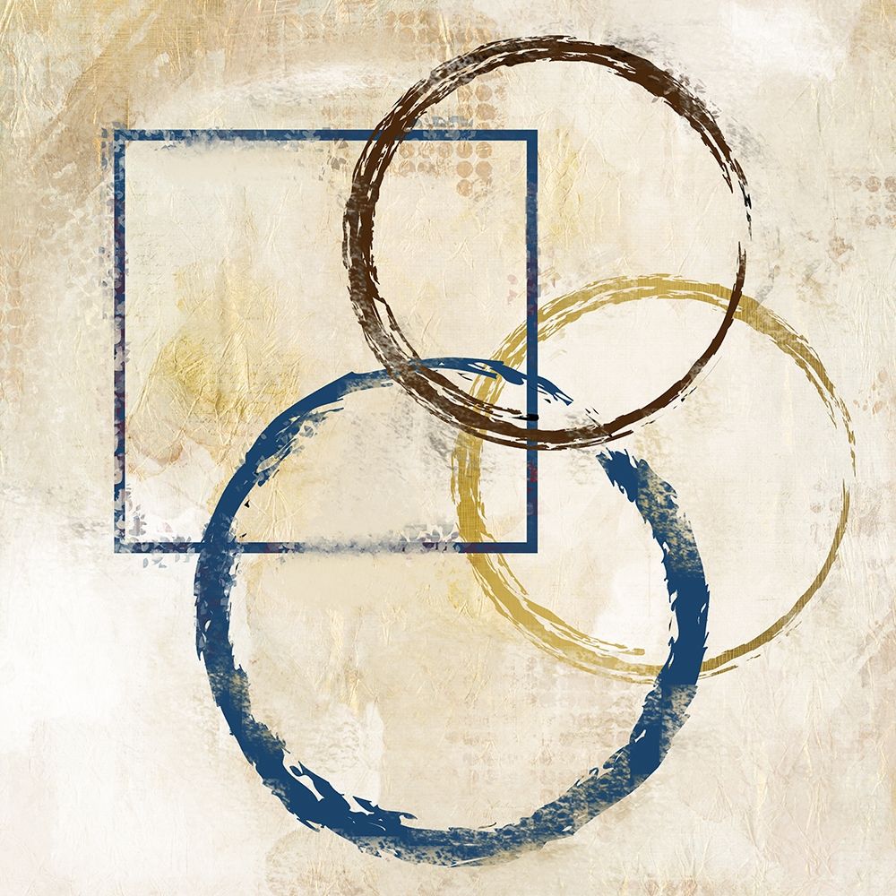 Blue Circles and Squares 1 art print by Kimberly Allen for $57.95 CAD