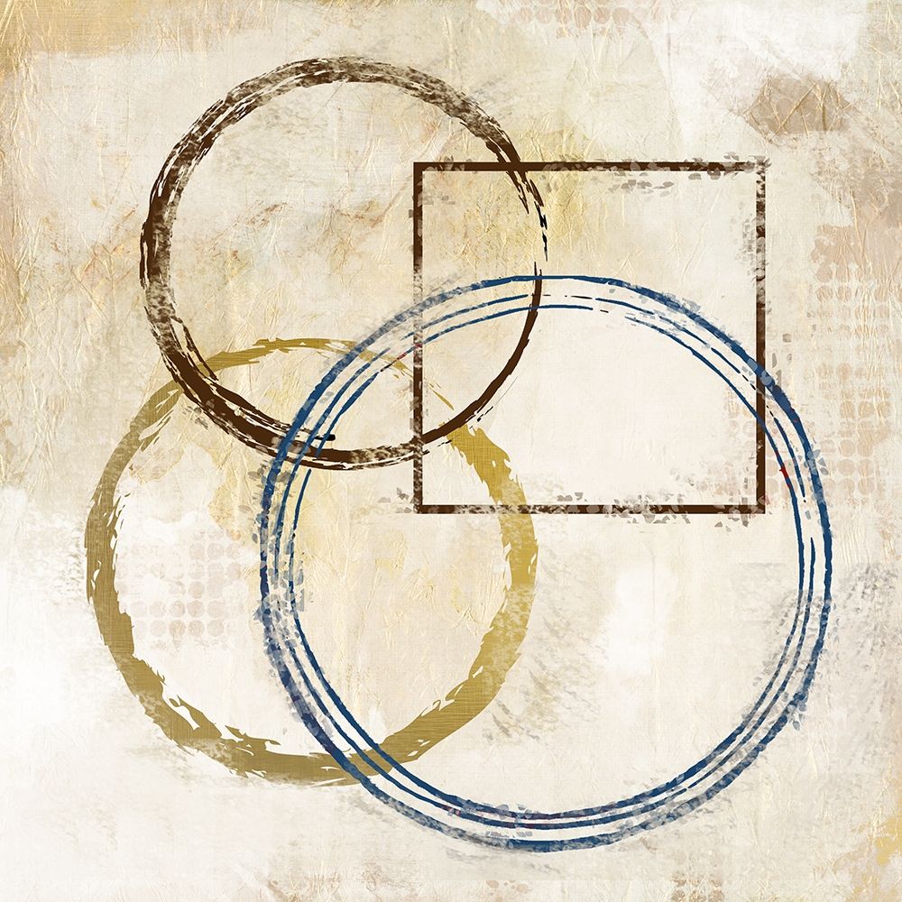 Blue Circles and Squares 2 art print by Kimberly Allen for $57.95 CAD