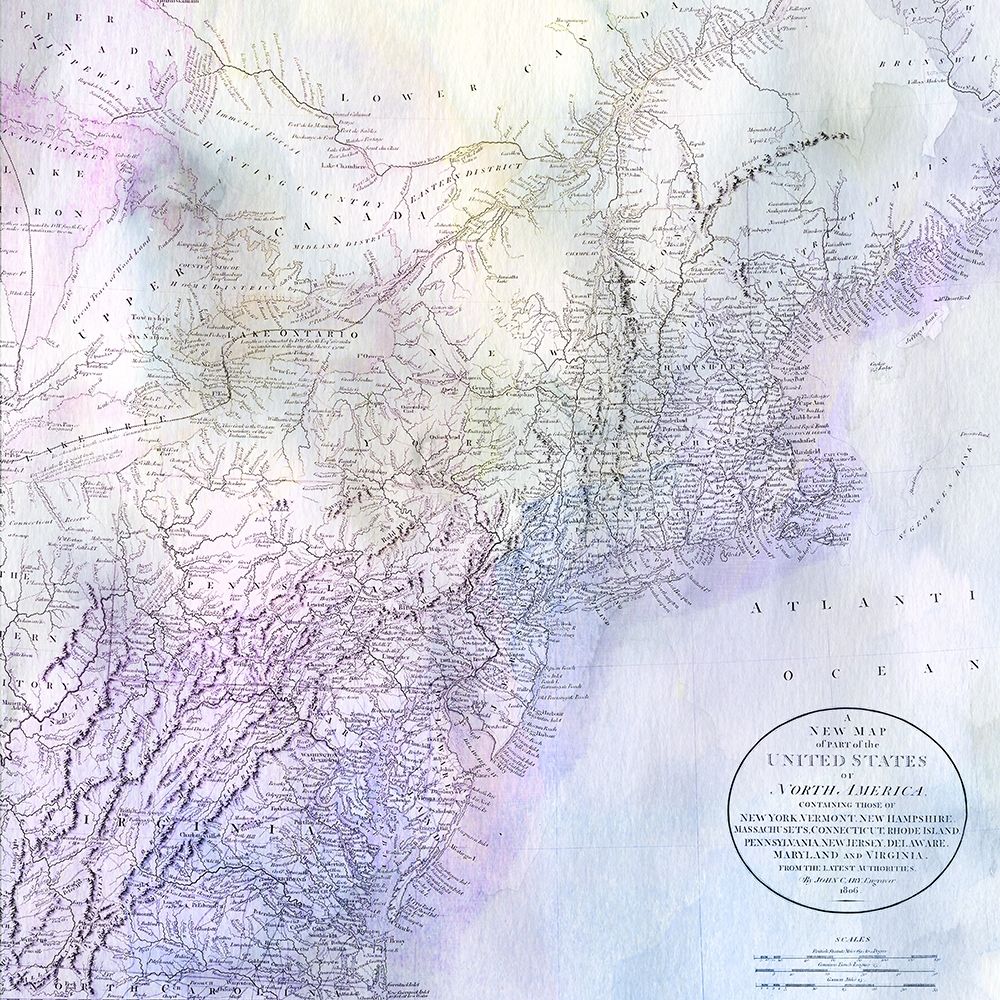 Watercolor Map 4 art print by Kimberly Allen for $57.95 CAD
