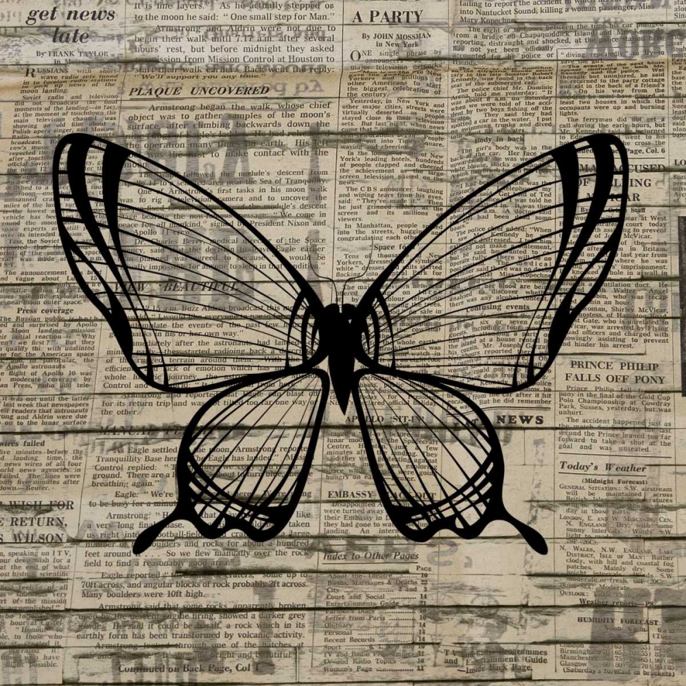 Butterfly On Print 1 art print by Kimberly Allen for $57.95 CAD
