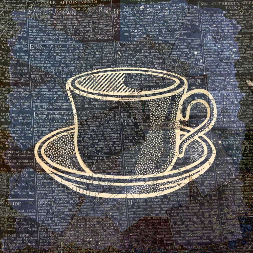 Coffee On Print Blue 1 art print by Kimberly Allen for $57.95 CAD