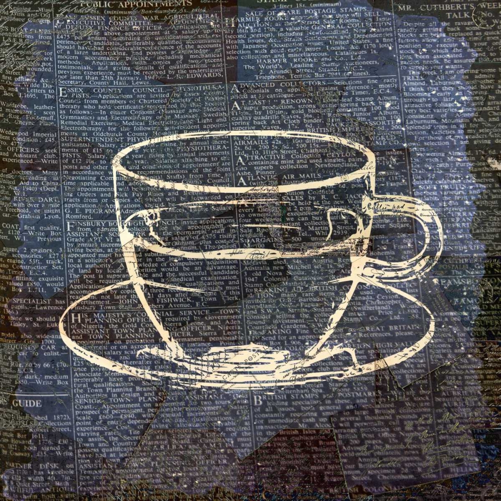 Coffee On Print Blue 2 art print by Kimberly Allen for $57.95 CAD