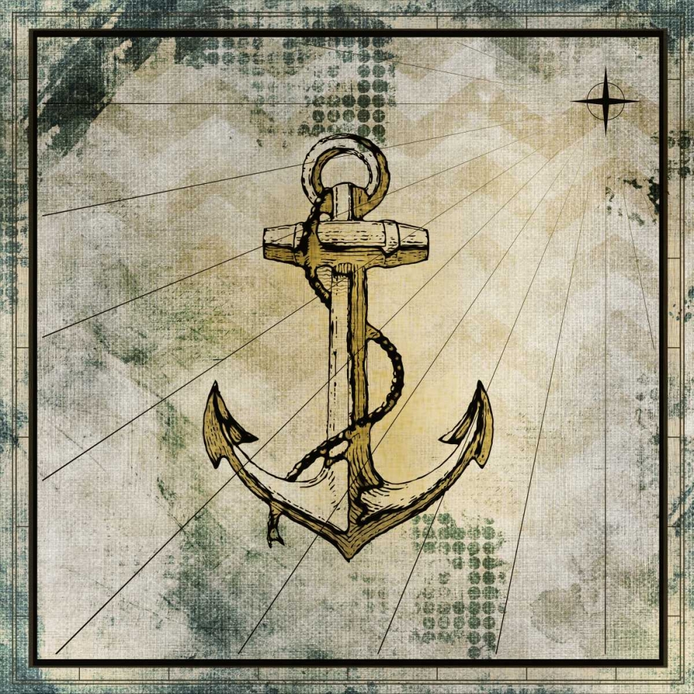 Nautical Gold 1 art print by Kimberly Allen for $57.95 CAD