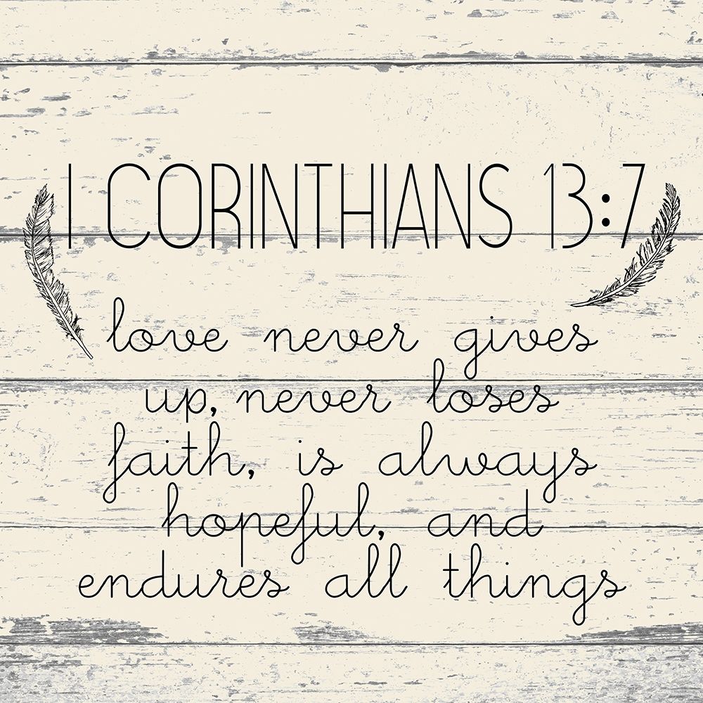 I Corinthians 13 7 Cream Wood art print by Kimberly Allen for $57.95 CAD
