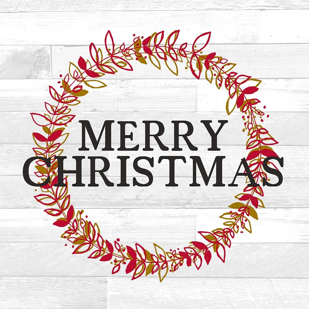 Merry Christmas Wreath art print by Kimberly Allen for $57.95 CAD