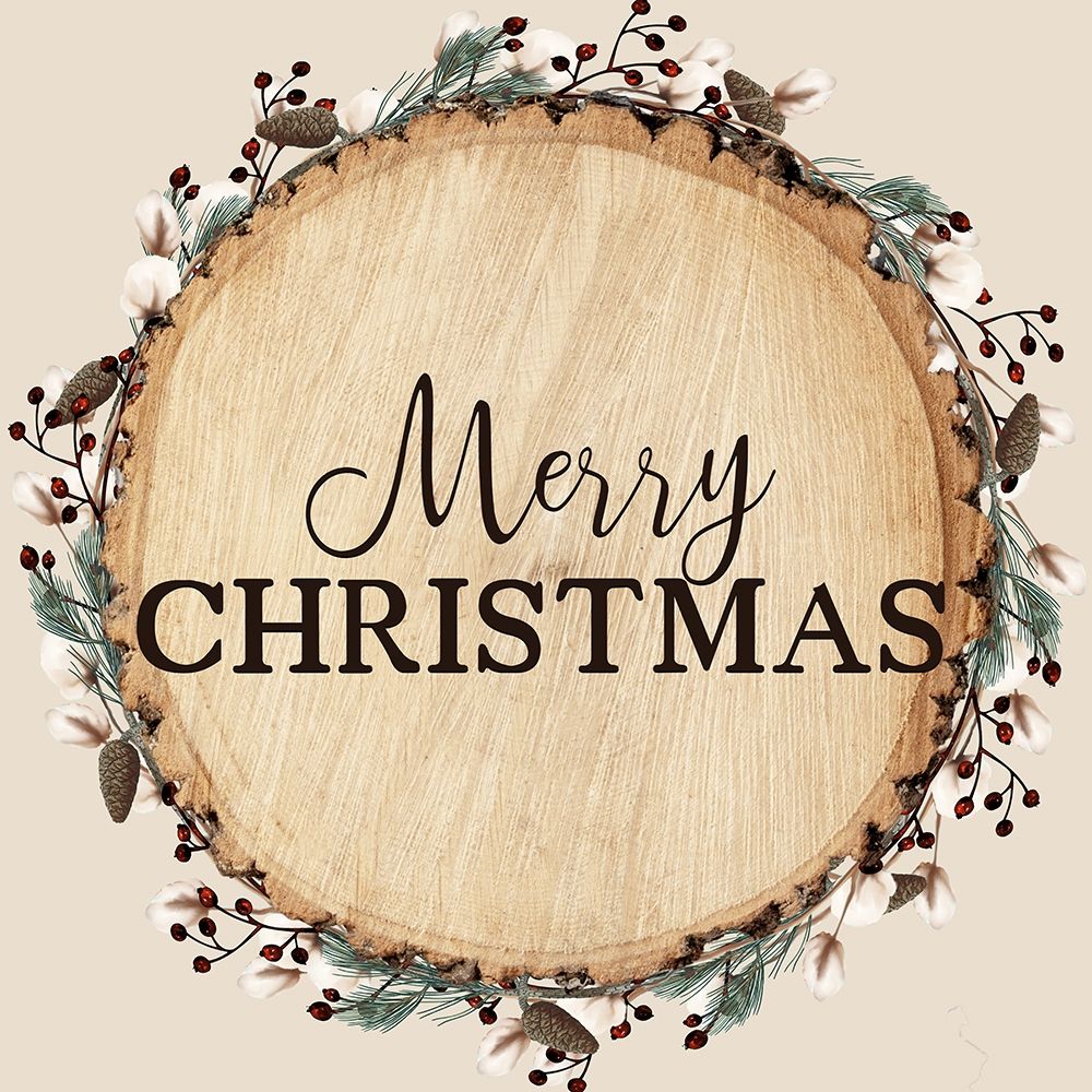 Merry Christmas Round art print by Kimberly Allen for $57.95 CAD