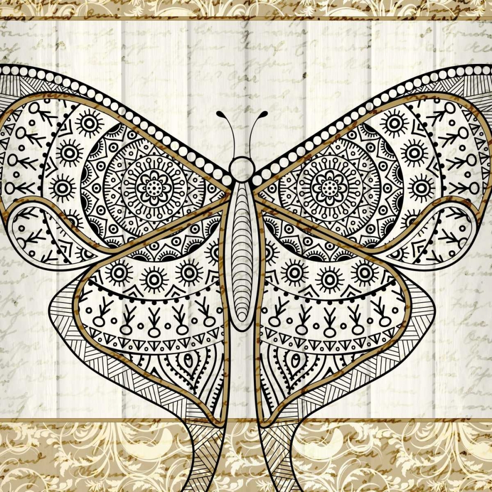 Damask Butterfly 2 art print by Kimberly Allen for $57.95 CAD
