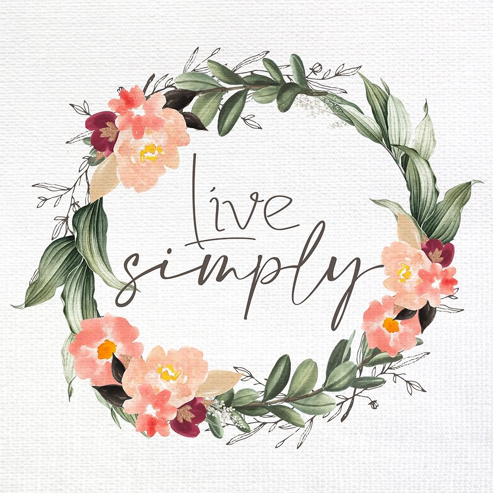 Live Simple Wreath art print by Kimberly Allen for $57.95 CAD