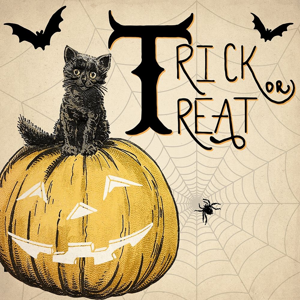 Trick or Treat Cat art print by Kimberly Allen for $57.95 CAD