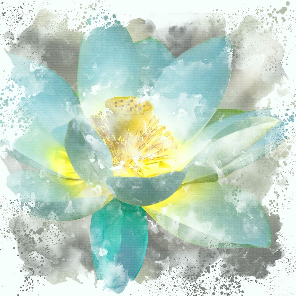 Teal Lotus 1 art print by Kimberly Allen for $57.95 CAD