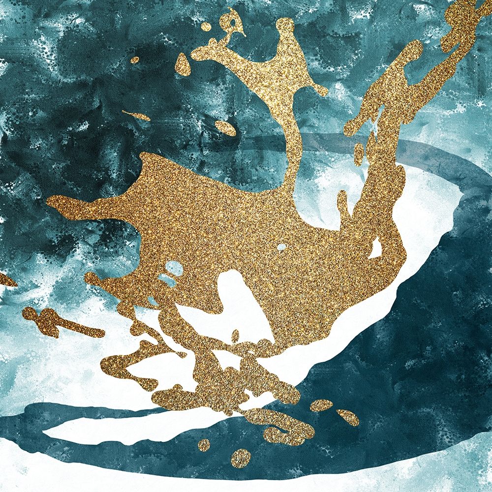 Teal Gold Splash 1 art print by Kimberly Allen for $57.95 CAD