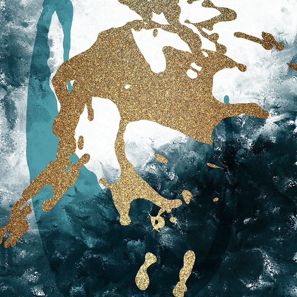 Teal Gold Splash 2 art print by Kimberly Allen for $57.95 CAD