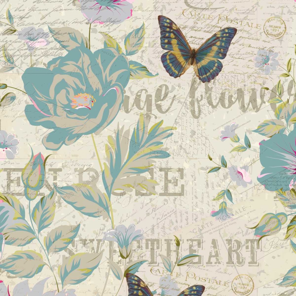 Carte Postal Floral 1 art print by Kimberly Allen for $57.95 CAD