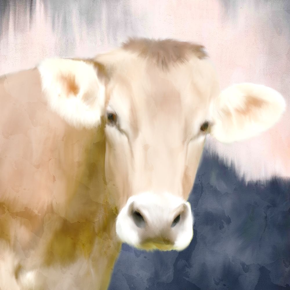 Pink Bush Cow art print by Kimberly Allen for $57.95 CAD