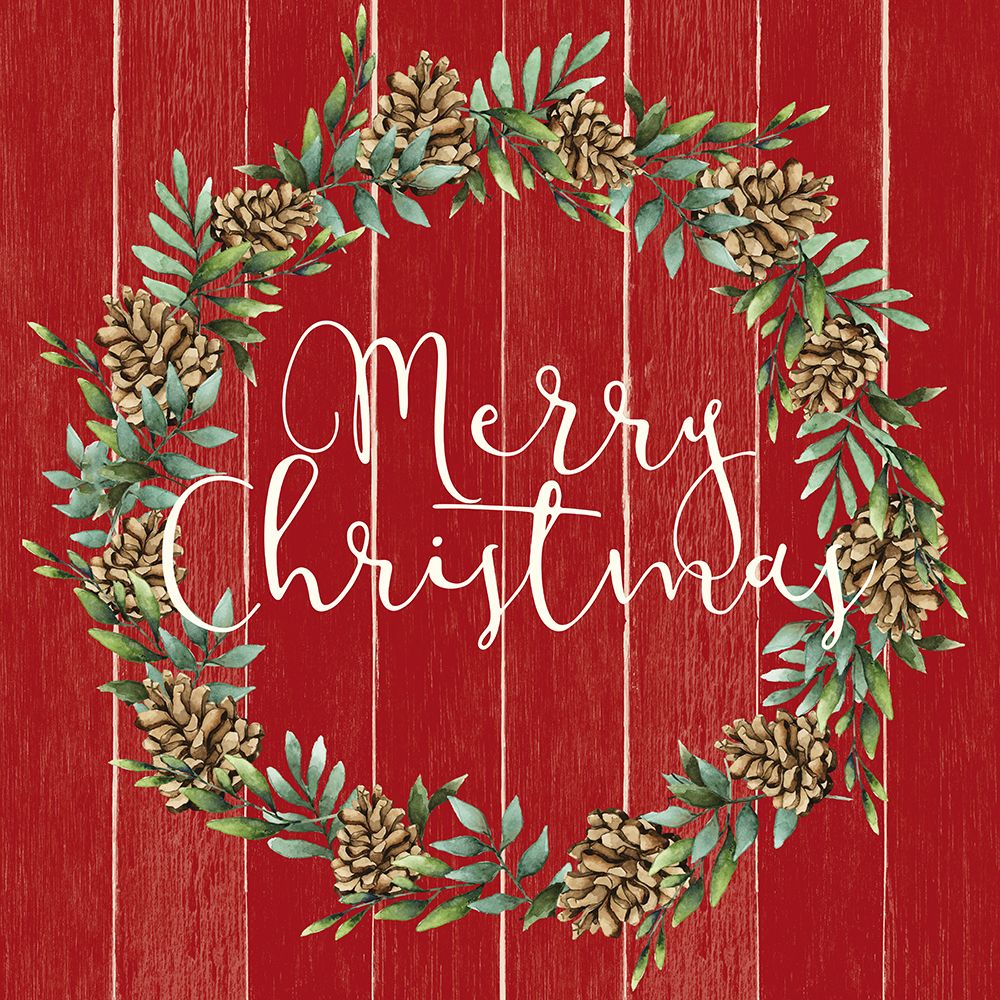 Merry Christmas Wreath V2 art print by Kimberly Allen for $57.95 CAD