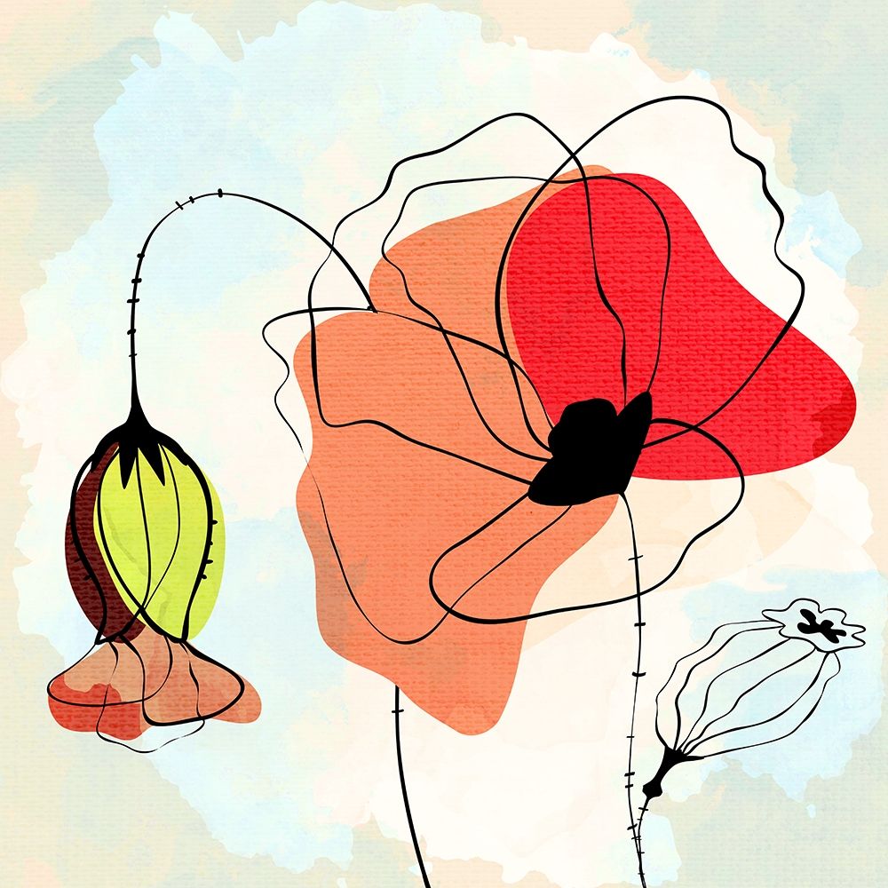 Poppy Square 2 art print by Kimberly Allen for $57.95 CAD
