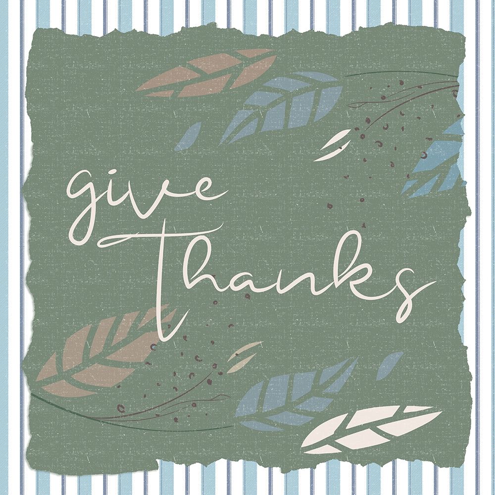 Give Thanks Stripes Square art print by Kimberly Allen for $57.95 CAD