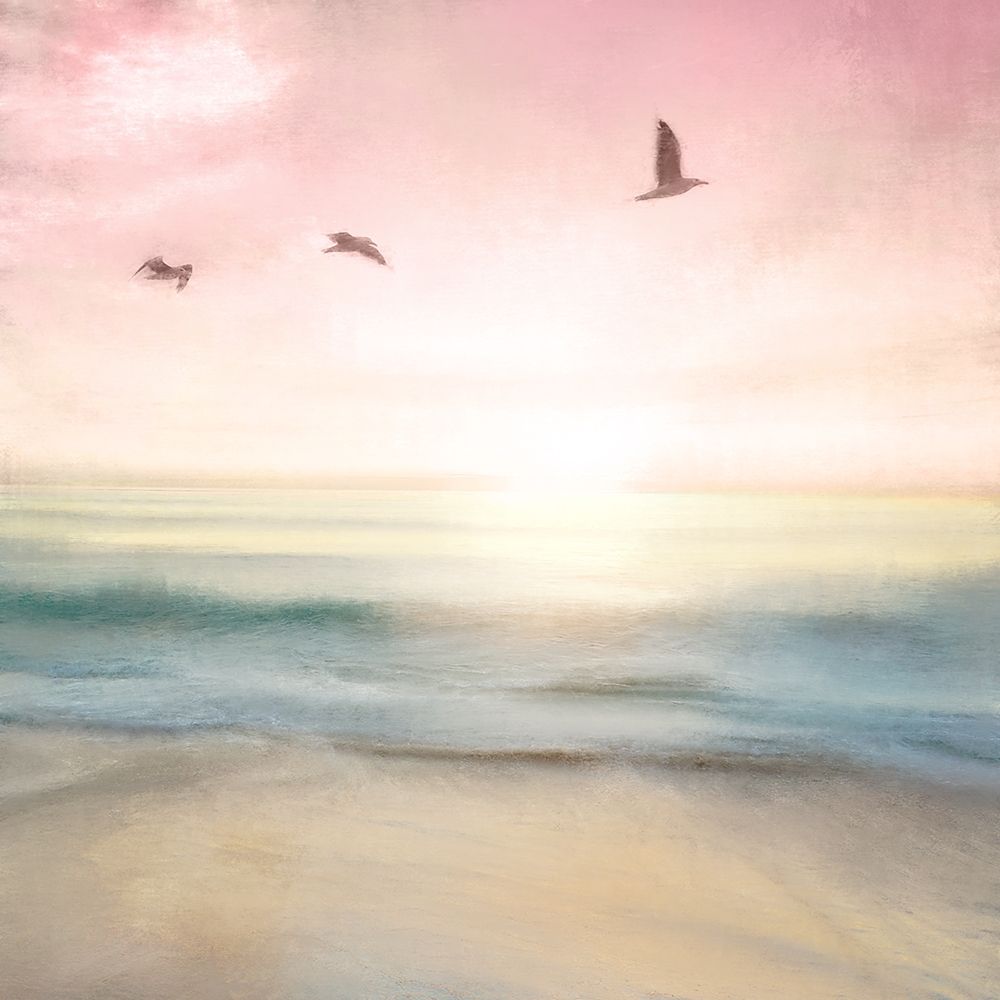 Pink Sunrise Beach art print by Kimberly Allen for $57.95 CAD