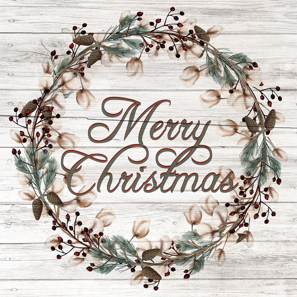 Merry Christmas Wreath art print by Kimberly Allen for $57.95 CAD