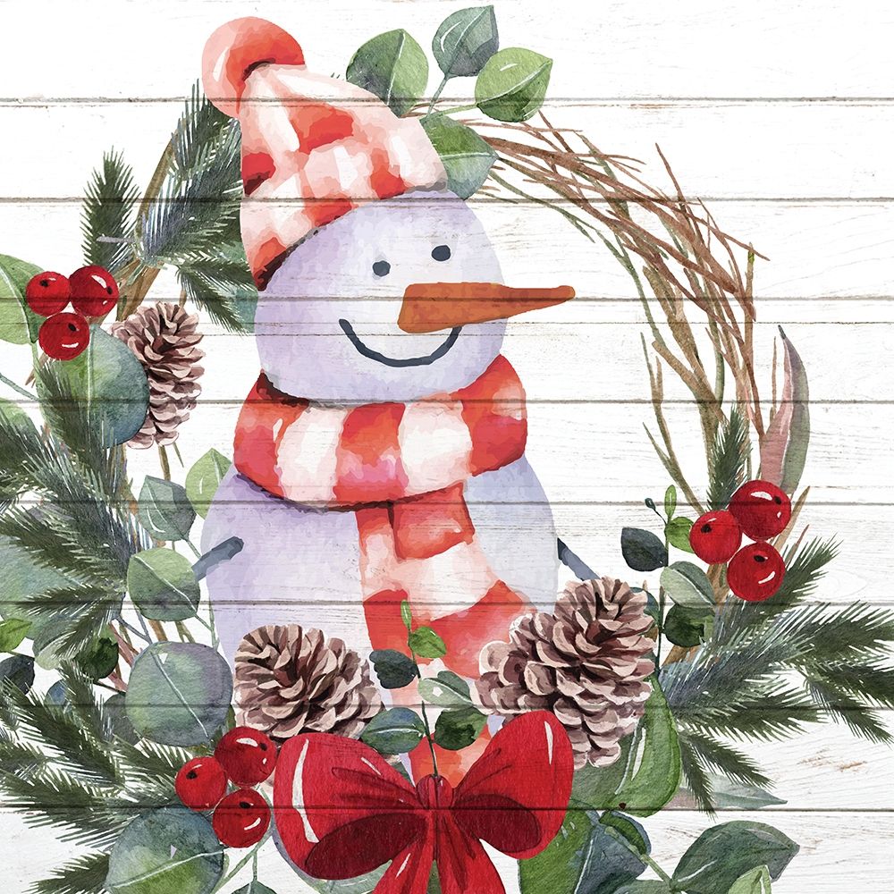 Snowman Wreath art print by Kimberly Allen for $57.95 CAD