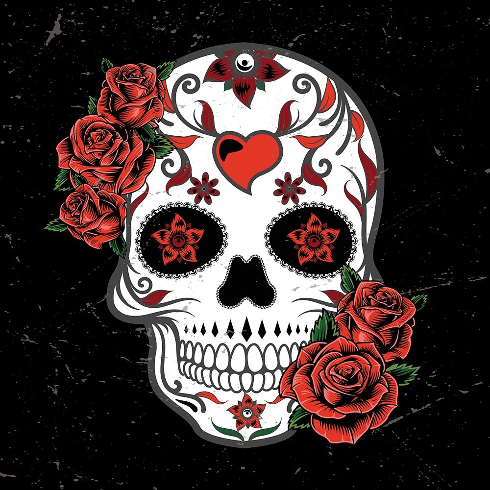 Vintage Rose Skull art print by Kimberly Allen for $57.95 CAD