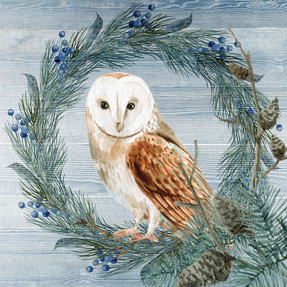 Winter Owl Blues 1 art print by Kimberly Allen for $57.95 CAD