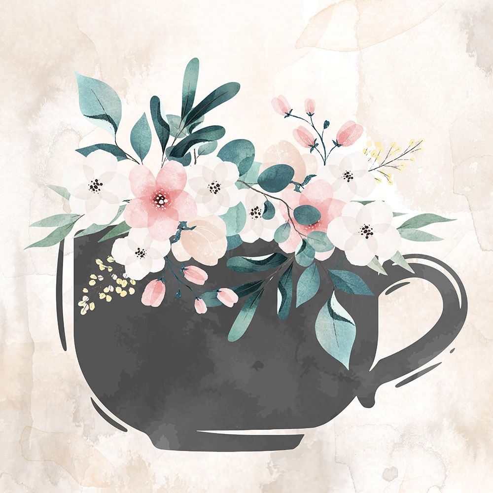 Coffee Floral 2 art print by Kimberly Allen for $57.95 CAD