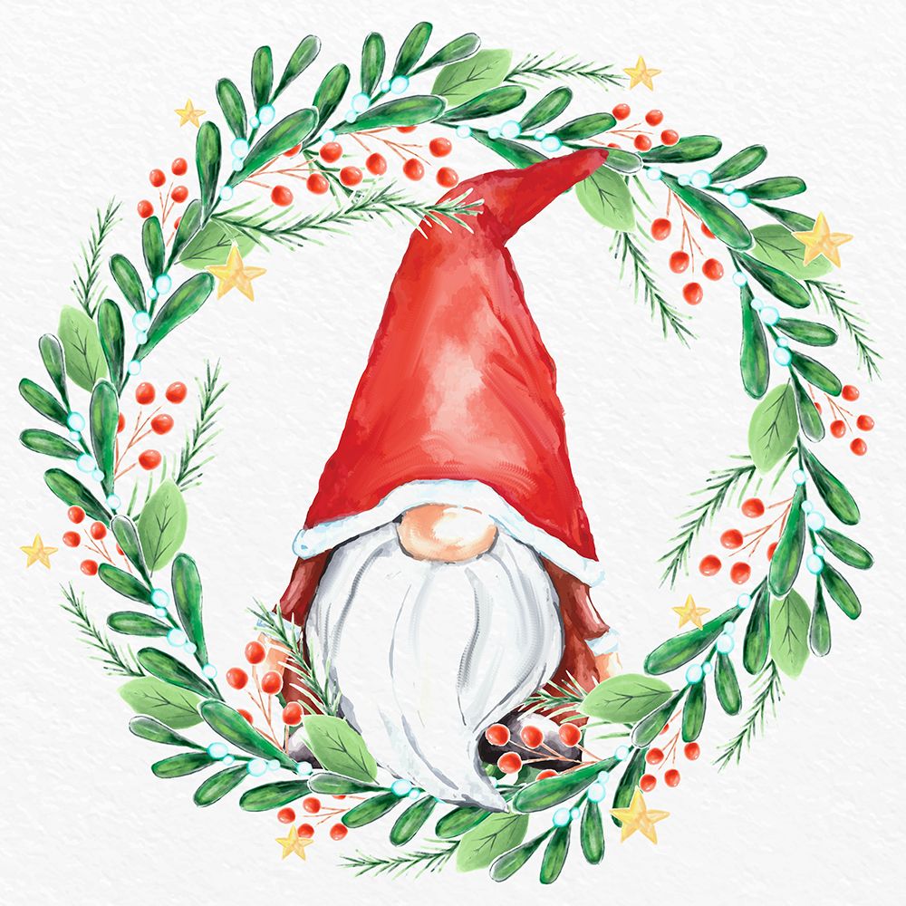 Gnome Wreath 1 art print by Kimberly Allen for $57.95 CAD