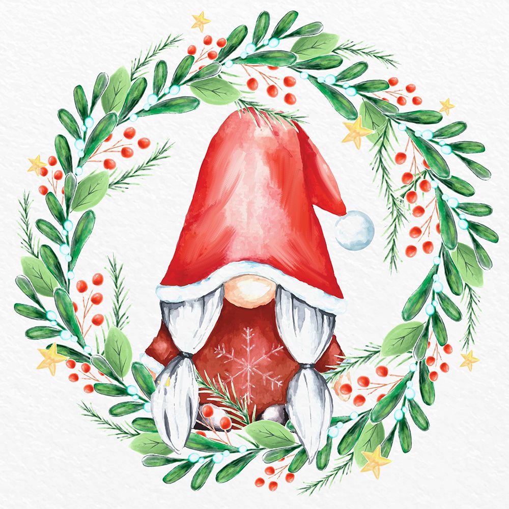 Gnome Wreath 2 art print by Kimberly Allen for $57.95 CAD