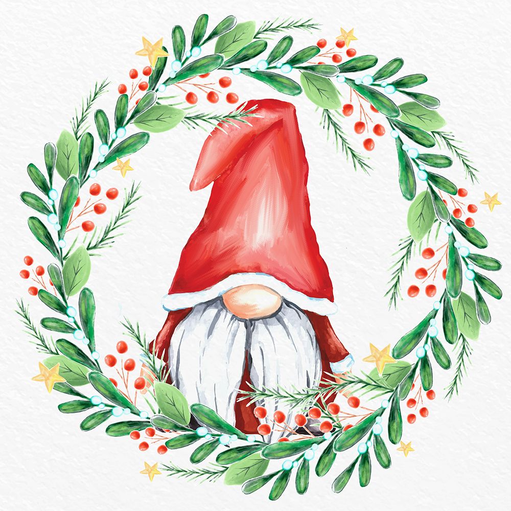 Gnome Wreath 3 art print by Kimberly Allen for $57.95 CAD