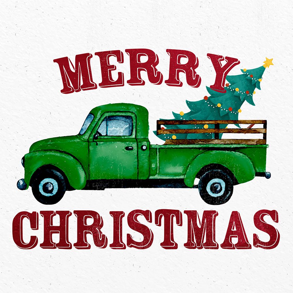 Merry Christmas Truck art print by Kimberly Allen for $57.95 CAD